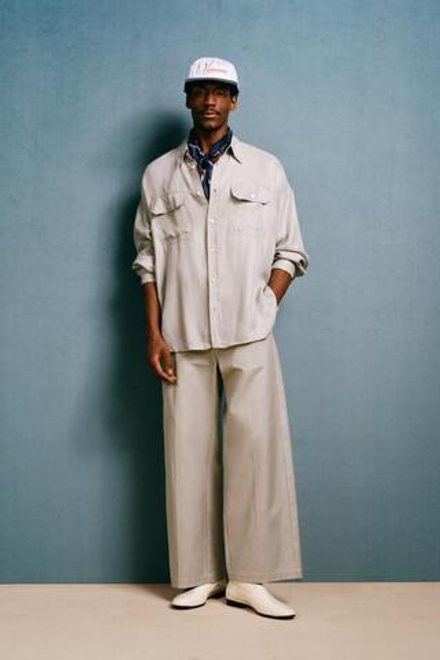 ZARA X WILLY CHAVARRIA КЕПКА С ПЛОСКИМ КОЗЫРЬКОМ И ВЫШИВКОЙ, НЕБЕСНО-ГОЛУБОЙ