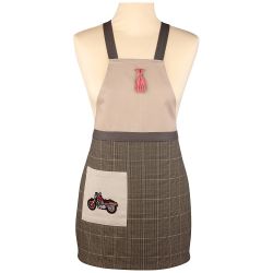 ФАРТУК МАЛЕНЬКИЙ ДЕКОРАТИВНЫЙ "ИСТИННЫЙ ДЖЕНТЛЬМЕН" ,СЕРЫЙ, 50%Х/Б 50%ПЭ