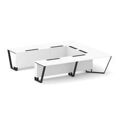 Steel Meet Стол переговорный П-образный KD-PR.B.SP-11P Белый Бриллиант/Металл Черный 3200*3200*750