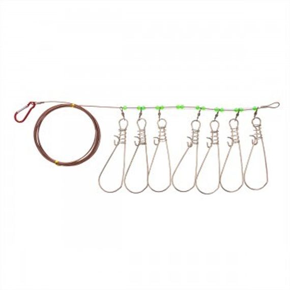 Кукан метал. трос 7-ми карабиновый 5м Helios (HS-XC-YS-7050GZZ)