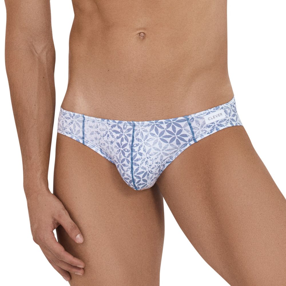 Мужские трусы слипы белые с принтом Clever GLORIOUS BRIEF 114001