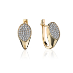 Серьги с фианитом из жёлтого золота 585 пробы JA-S-1314010Р