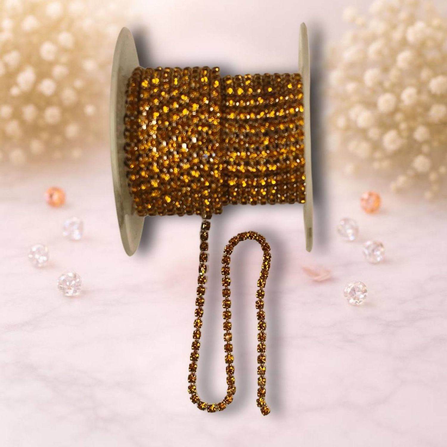 стразовая лента 2,5мм ,медь шампань (1м)