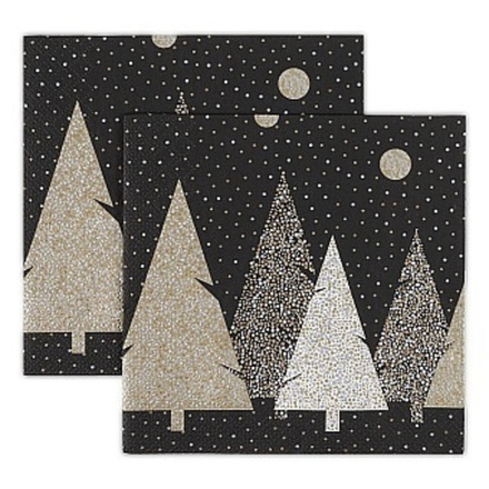 Сервировочные салфетки, Сказочный лес, Черный, 33*33 см, 20 шт.