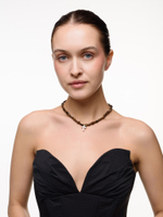 Колье "Elegant cross brown" Gold