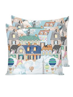 Наволочка комплект 2шт Сказка "Париж" 70х70 см, перкаль