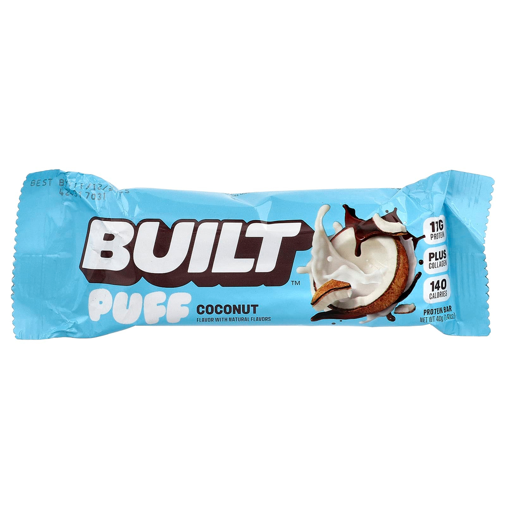 Built, Puff, протеиновые батончики, кокос, 4 шт. по 40 г (1,41 унции)