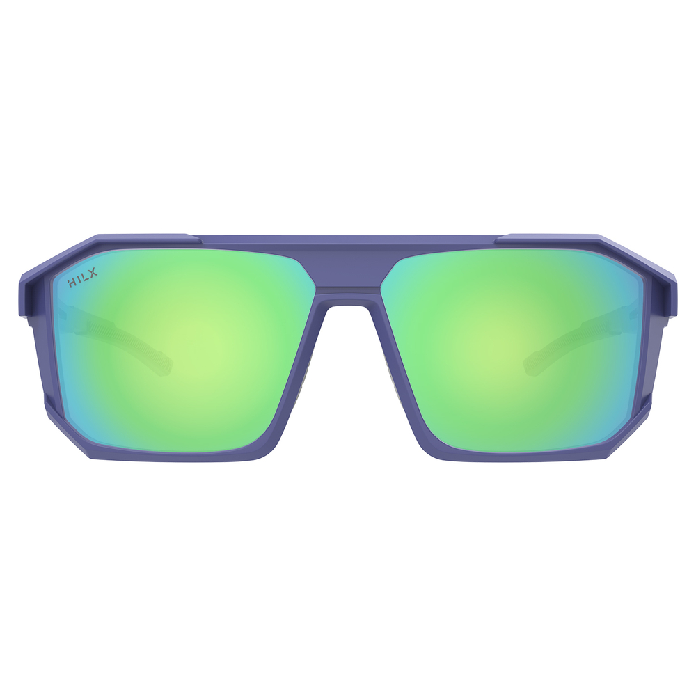 HILX Juggernaut / Matt Solid Blue / Green Polarized Lens