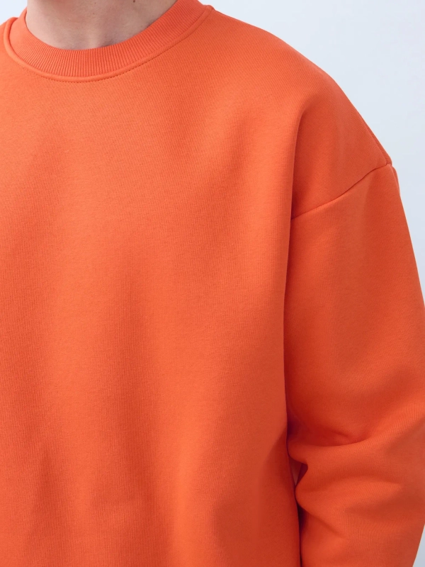 Свитшот оверсайз, с начесом (оранжевый)