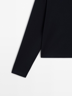 Massimo Dutti Хлопковая футболка-поло, темно-синий