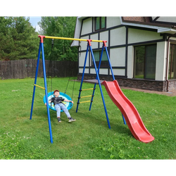 Детские уличные качели с горкой, качели-гнездо
