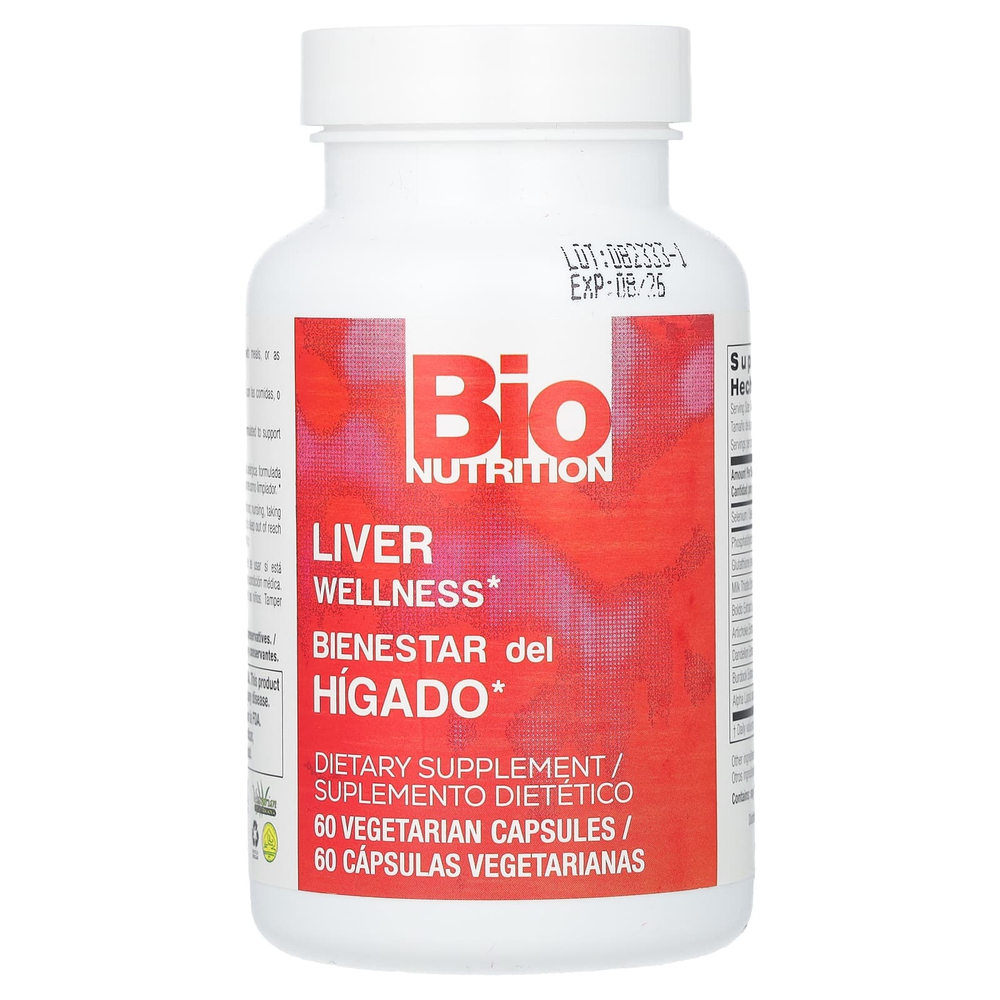 Bio Nutrition, Здоровье печени, 60 вегетарианских капсул