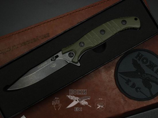 Складной нож Городской НОКС "Геккон" сталь AUS-8 340-580406 c клинком из стали AUS-8, рукоять G10