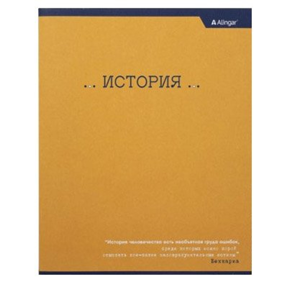 Тетрадь предметная "История" А5 48л., со справочным материалом, скрепка, мелованный картон (стандарт), блок офсет, Alingar "Классика"