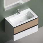 Тумба подвесная Sancos Delta, Дуб светлый/белый 790х445х500, под раковину