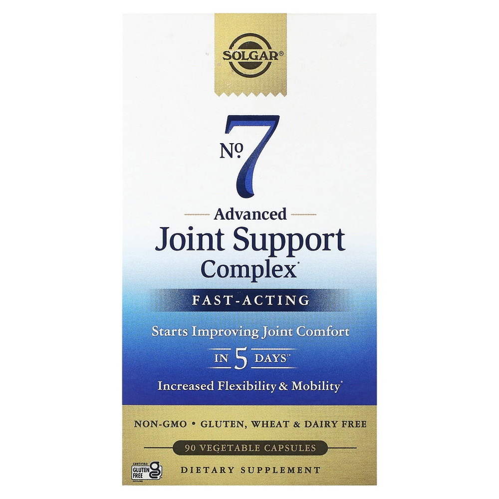 Solgar, No. 7, улучшенный комплекс для поддержки суставов, 90 растительных капсул