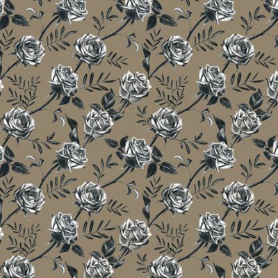 Паттерн из роз,графика на бежевом фоне