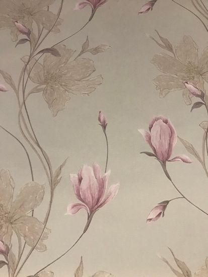 Обои A.S. CREATION Винил на флизе 1,06х10м. ветка с розовым цветком