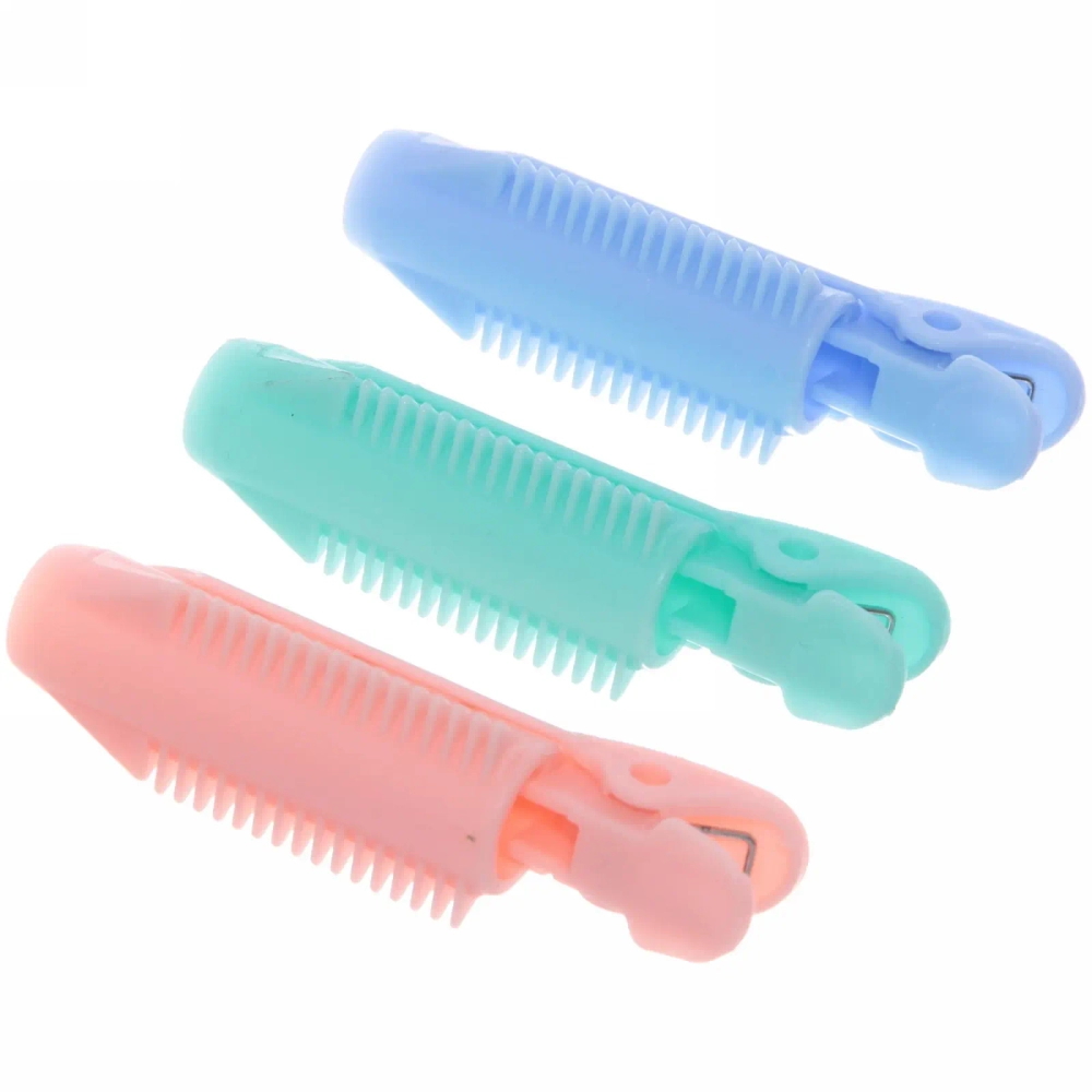 Бигуди пластмассовые с зажимом 3шт «Styling», микс 6 цветов, в пластиковой коробке, 10,5см