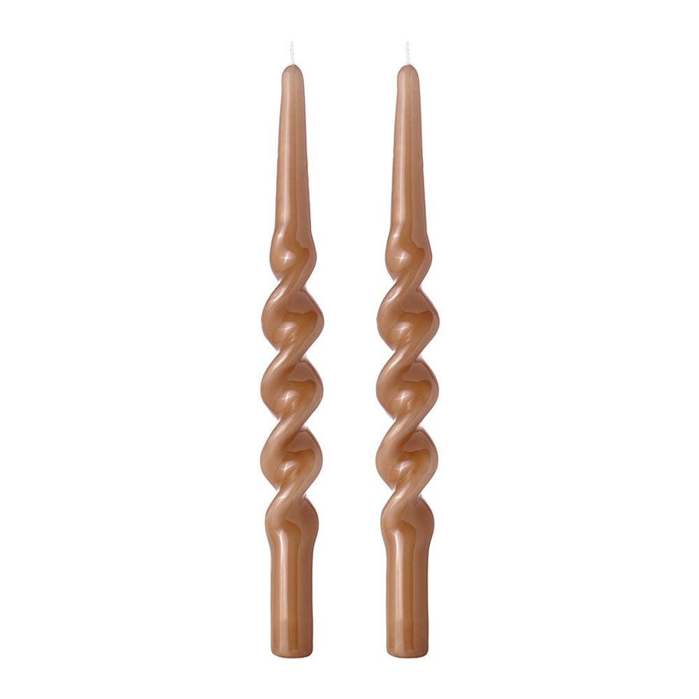 Набор из двух свечей светло-коричневого цвета из коллекции Essential, 35 см