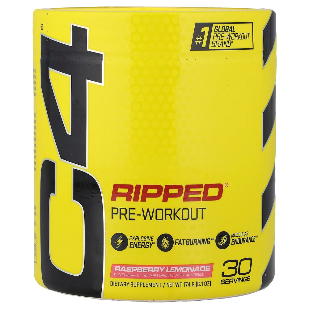 C4 / Cellucor, C4 Ripped, перед тренировкой, малиновый лимонад, 180 г (6,3 унции)