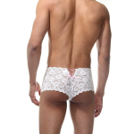 Мужские кружевные трусы-хипсы (Размер: L-XL) (Цвет: белый)