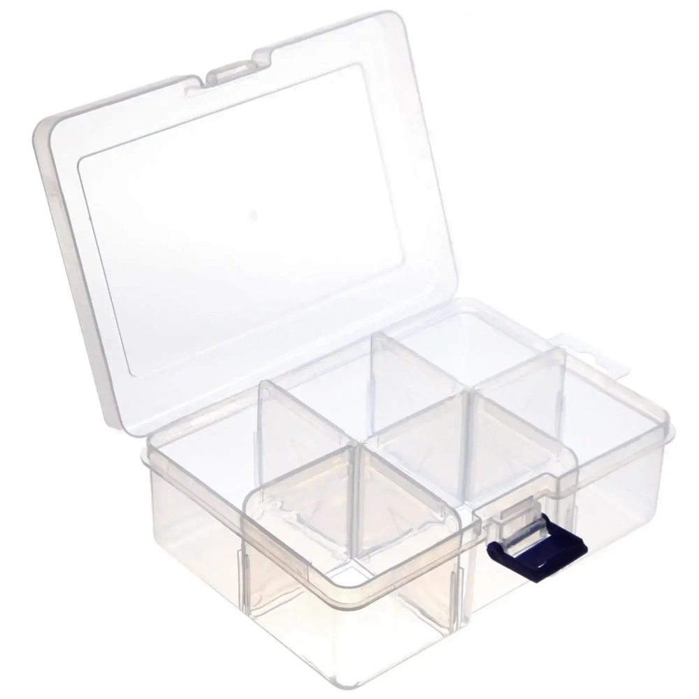 Органайзер для хранения мелочей, 6 ячеек «ИДЕЯДОМА», прозрачный, 16,5*12,5см (наклейка Селфи)