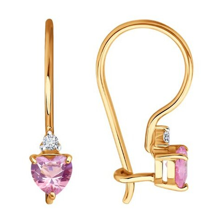 Серьги из золота с фианитами