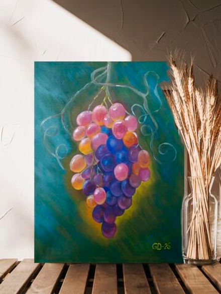 Картина авторская маслом на холсте 30х40 см на стену для интерьера "А вини-ко есть?"