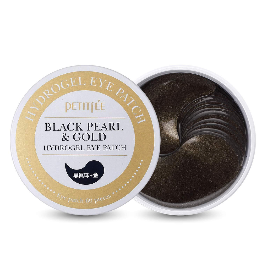 Гидрогелевые патчи для век с чёрным жемчугом Petitfee Black Pearl & Gold Hydrogel Eye Patch
