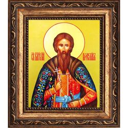 Вячеслав Чешский Святой благоверный князь. Икона на холсте.
