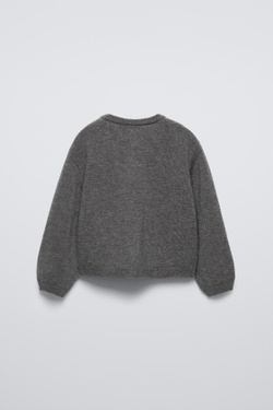 ZARA КАРДИГАН ИЗ 100% ШЕРСТИ, СЕРЫЙ