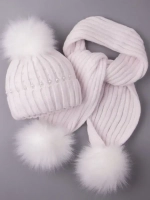 Шапка для девочки зимняя вязаная и шарф