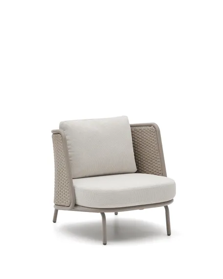 Уличное кресло Sedalis из алюминия и серо-коричневой веревки