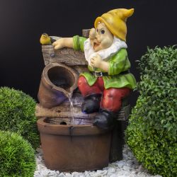 GAUF-02 GREEN APPLE Уличный фонтан Гном 56 см | GREEN APPLE