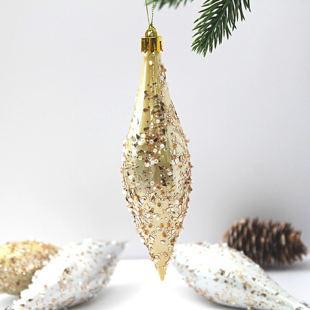 Набор украшений SHINE «Shining icicles» 14,5х4 см (4 шт.), light champagne/silver