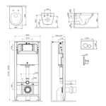 Комплект: инсталляция с унитазом и клавишей AM.PM Inspire IS49001.501700 белая, синий