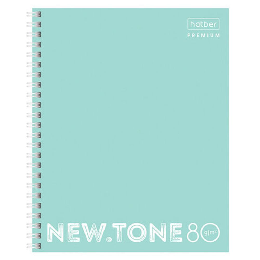 Тетрадь А5 80 л. HATBER Premium гребень, клетка, глянцевая ламинация, "NEWtone PASTEL Мята", 80Т5лA1гр_05039