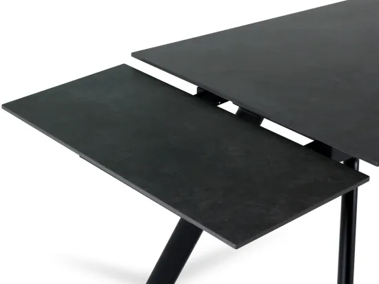 Раскладной обеденный стол Bronte черный керамика 160-240