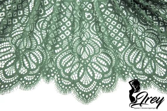 01-58 Кружево шантильи 25 см, олива
