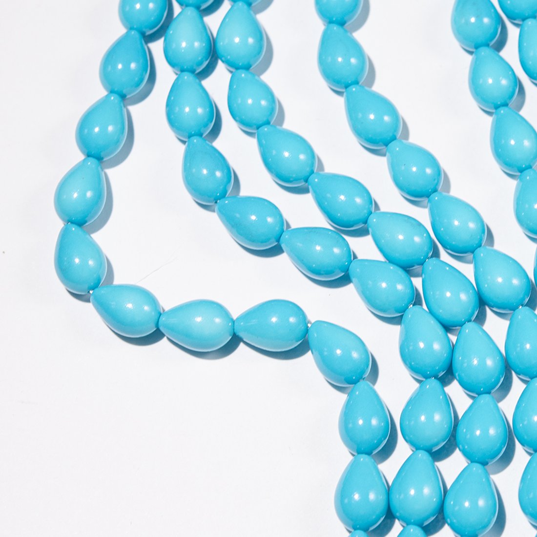 Хрустальный жемчуг, оттенок "Бирюзовый омбре", капля 9*13мм