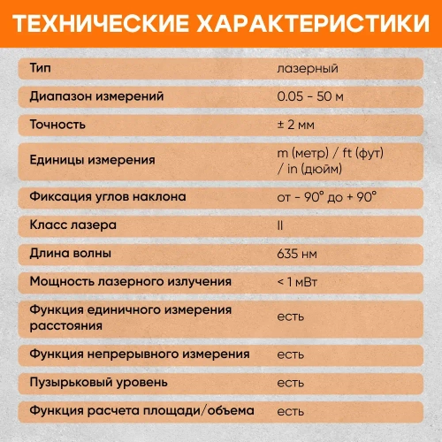 Лазерный дальномер SNDWAY SW-TG50 50м