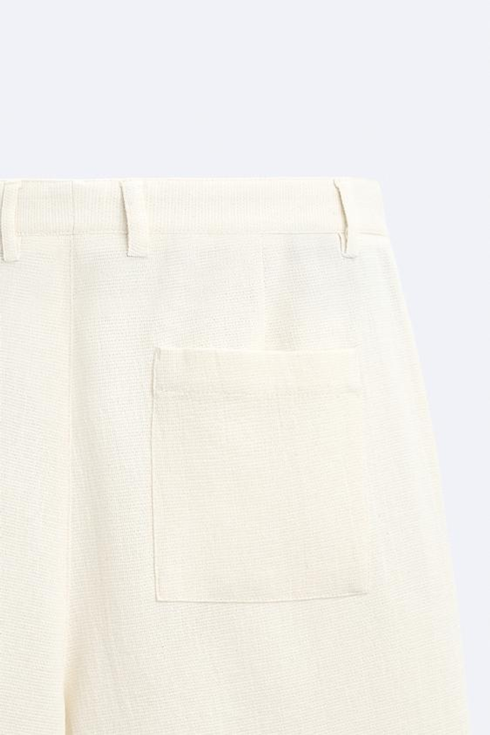 ZARA ШОРТЫ ИЗ РЕЛЬЕФНОЙ ТКАНИ, ЖЕЛТОВАТО-БЕЛЫЙ