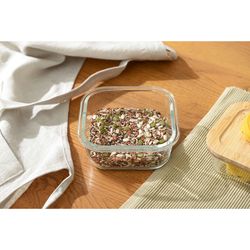 Контейнер для запекания и хранения Eco Store с крышкой из бамбука, 520 мл