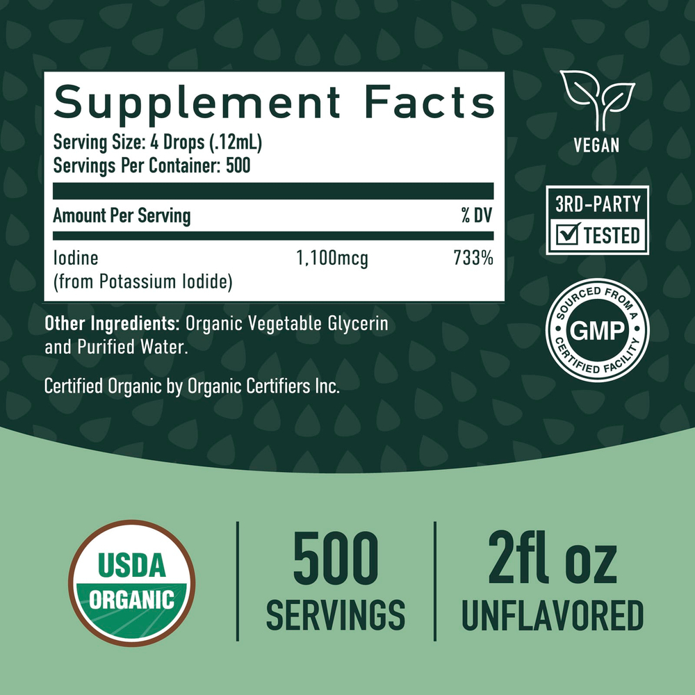 SMNutrition, Жидкие капли органического йода, без добавок, 60 мл (2 жидк. унц.)