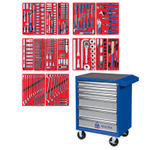 Набор инструментов &quot;ПРОФИ&quot; в синей тележке, 299 предметов МАСТАК 52-06299B