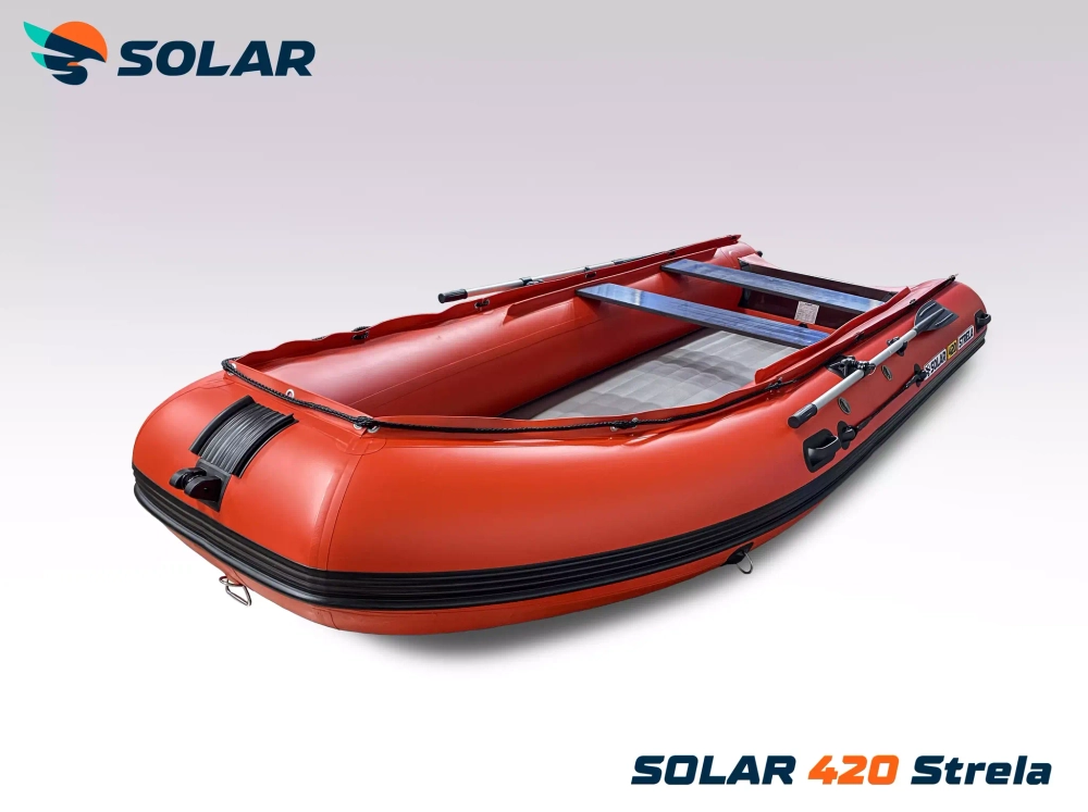 Лодка надувная моторная solar-420 strela jet tunnel