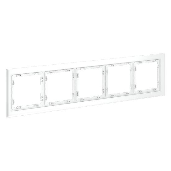 Рамка стеклянная VOLTUM S70 на 5 постов, (белый,матовый,стекло)