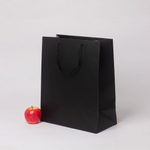 Пакет 33x40x16, черный, витой шнур, картон VIP