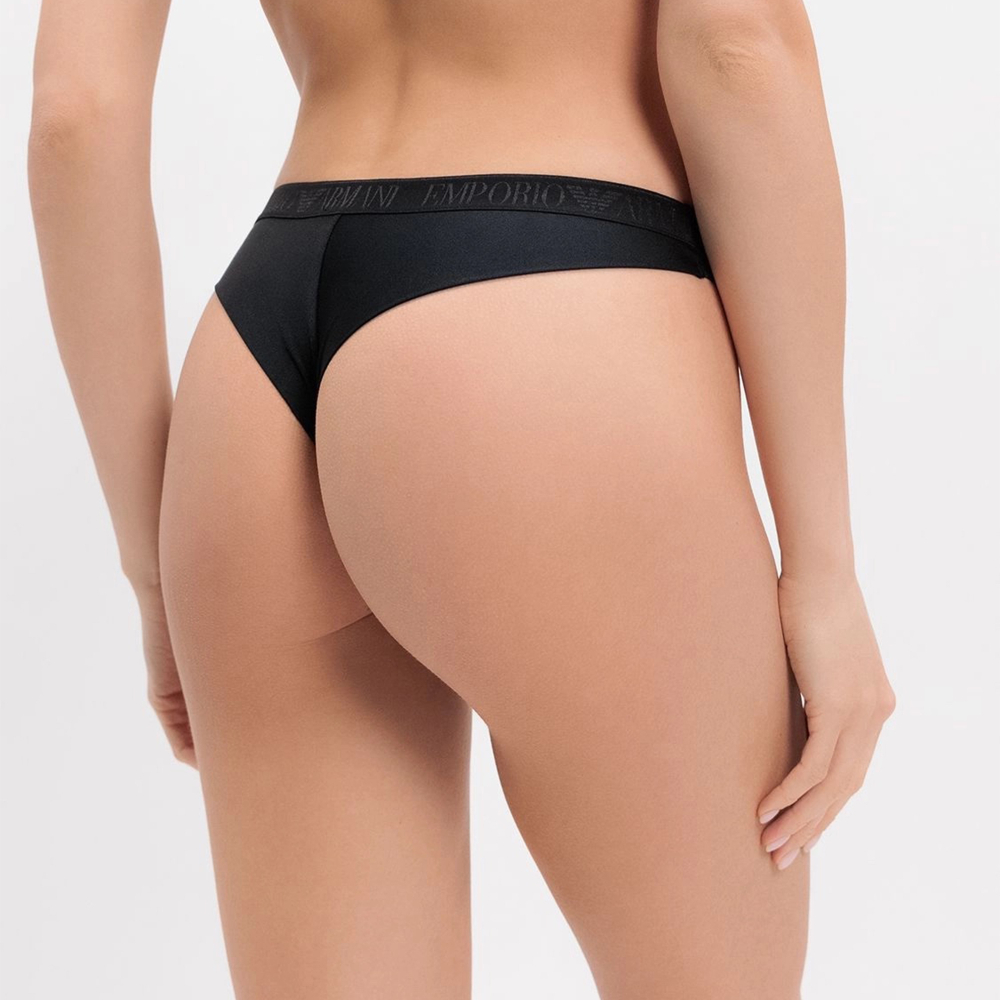 Женские трусы бразилиана набор из 2 штук (черные) Emporio Armani EW000404_AF10891